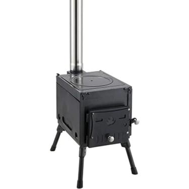 Imagem de Fogão a lenha ltifuel para uso externo portátil com tubo de chaminé Ferro fundido dobrável/aço inoxidável 304 Perfeito para uso individual ou em grupo, aço laminado a frio, pequeno