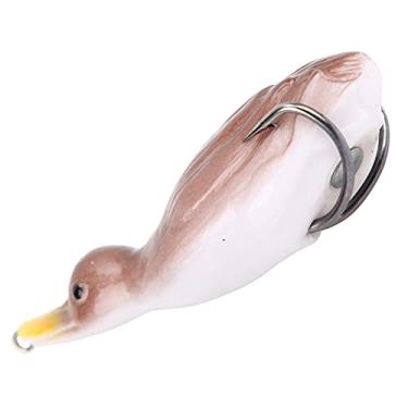 Imagem de Isca de peixe artificial, isca de peixe realista Swimbait com isca de pato de pesca com anzol para amantes da pesca para a camada superior de água(marrom)