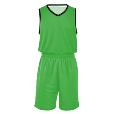 Imagem de CHIFIGNO Camiseta de basquete infantil turquesa pálida, respirável e confortável, camiseta de treinamento de futebol 5T-13T, Verde-Ivy, PP