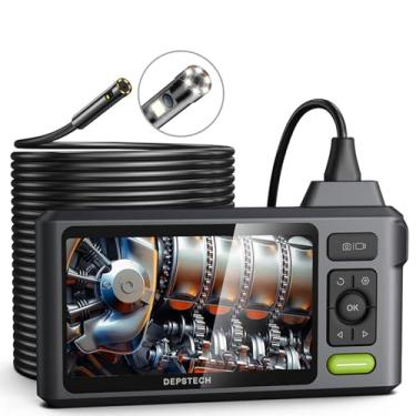 Imagem de DEPSTECH 5"IPS Screen Endoscope,1080P Dual Lens Inspection Camera with Lights,Split Screen,IP67 Waterproof Digital Borescope with Flexible Snake Cable,7.9mm Sewer Camera,Duct Drain Scope Camera-50FT