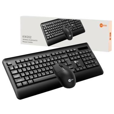Imagem de Kit Teclado e Mouse Wireless Lecoo, 2.4 GHz, ABNT2, 1200DPI, Preto - KW202
