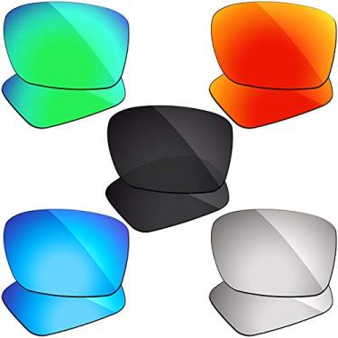 Imagem de Firtox 5 pares de lentes polarizadas de substituição compatíveis com óculos de sol Oakley Fuel Cell OO9096 - Pacote combo