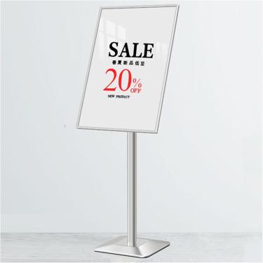 Imagem de Suporte de sinalização Suporte de pôster de chão, suporte de sinalização de exibição interna externa, suporte de pôster de pedestal ajustável, show de negócios de igreja escolar, supermercad