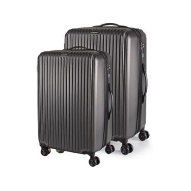 Imagem de Cj Malas ABS 2 Peças P e M com Rodas 360 - AeroMalas Ouro Preto (Grafite)