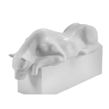 Imagem de Escultura Decorativa Estátua Pantera Bebendo Água Piscina, Luxo 102cm 