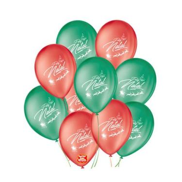 Imagem de Balão de Festa Decorado Trenó Natal - Sortido 9" 23cm - 25 Unidades - 