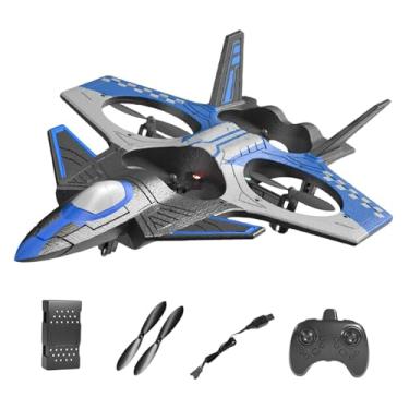 Imagem de Fancyes Avião de brinquedo com controle remoto, avião RC, aeronave 3D Flips para iniciantes, modelo de aeronave, brinquedo RC, avião de controle remoto, Azul