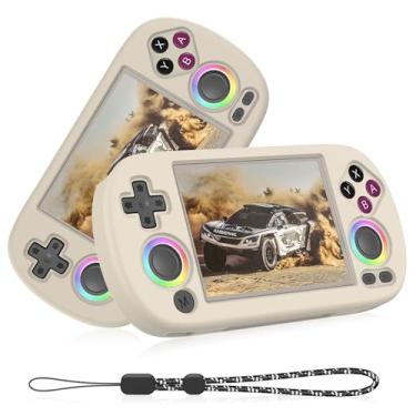 Imagem de Silicone Case Compatible with Anbernic RG40XX H, Anti-Scratch, Washable, Shockproof Protective Cover for RG40XX H Handheld Game Console with Lanyard - White