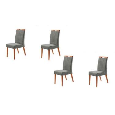 Imagem de Kit 4 Cadeiras Milão - Linho Francês - Gran Decore