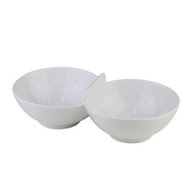 Imagem de Petisqueira de Porcelana 2 Divisórias Toledo Branca - Lyor