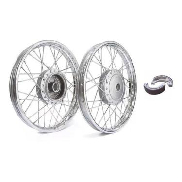 Imagem de Par Roda Raio 4mm Cg Fan Titan 150 Tambor Diant/tras + Lona - Tork / F