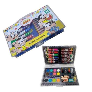 Imagem de KIT Escolar Infantil Maleta Estojo De Pintura - Canetinhas 42 Pçs - Ma