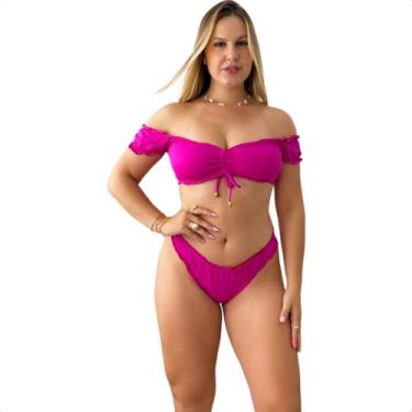 Imagem de Biquíni Ciganinha Tanga Sem Amarrar Com Bojo Fixo Conforto Feminino Ri