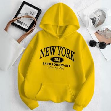 Imagem de Moletom Unissex Blusa de Frio Estamp New York Usa Extraordinary Confor