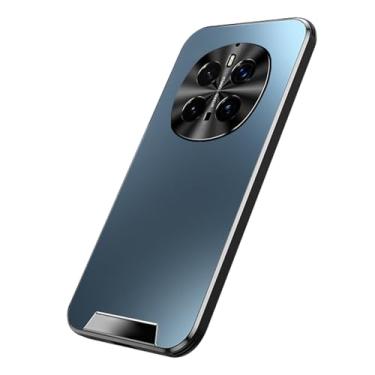 Imagem de HAO RIYLN Capa para Honor Magic 7 Pro/7, proteção de lente de câmera de metal, capa de telefone antiarranhões fina fosca PC traseira minimalista para negócios, azul, 7Pro