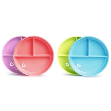 Imagem de Pratos infantis Munchkin Stay Put Divided Suction, pacote com 2