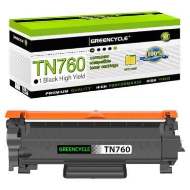 Imagem de Cartucho de toner compatível com Greencycle para substituição para Brother TN760 TN-760 TN730 para uso com HL-L2350DW HL-L2395DW HL-L2390DW HL-L2370DW MFC-L2750DW MFC-L2710DW (Preto, 1 unidade)