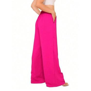 Imagem de Calça Feminina Pantalona Duna Alfaiataria Social com Elastico Cós alto