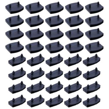 Imagem de Semetall 50 peças 54 x 10 mm capa de plástico para cama de substituição tampas de suporte para segurar a base de cama de ripas de madeira (25 tampas de extremidade + 25 peças de tampas centrais)