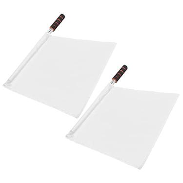 Imagem de 2PCS Sinalizadores de árbitros de árbitros de Aço Inoxidável, Bandeira de Sinalização de Linhas de Lines do Concurso de Esportes de Futebol de Futebol, Cores Brilhantes Com