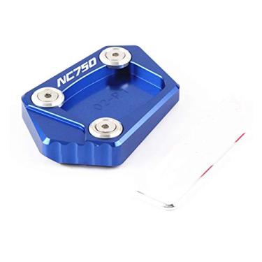 Imagem de Acc-Creativity Suporte lateral para pé de motocicleta ampliador lateral placa de extensão compatível com HONDA NC700S NC700X NC750S NC750X 2012-2015 (NC750S/X, azul)