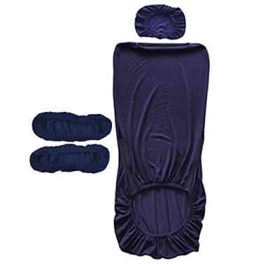 Imagem de SiaBiced Conjunto de Protetores de Apoio de Braço para Cadeira de Escritório de Luxo, azul-marinho, Tamanho real