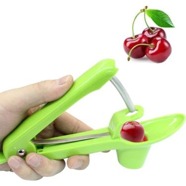 Imagem de Kemcatui Ferramenta de cereja, removedor de sementes de azeitonas verdes, descaroçador de ameixa para fazer geleias de frutas (1 peça)
