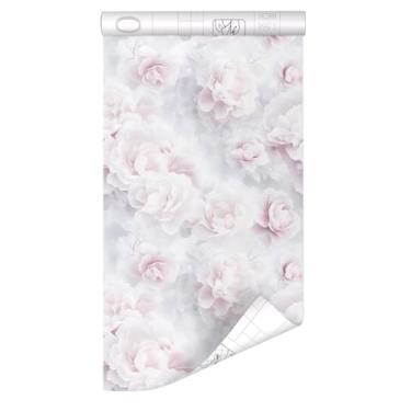 Imagem de Danmyho Papel de parede rosa peônia descascar e colar papel de parede autoadesivo floral vintage aquarela papel de contato removível para armários gavetas cozinha quarto rolos de vinil