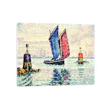 Imagem de Paul Signac Famosas Pinturas-Impressas em Tela-Barcos 3-Moderno Pôster Decoração Sala de Estar e Quarto 20x25cm8x10in Tela Embrulhada