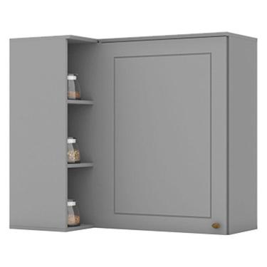 Imagem de Armário Aéreo Canto Reto 1 Porta Americana Cinza – Henn