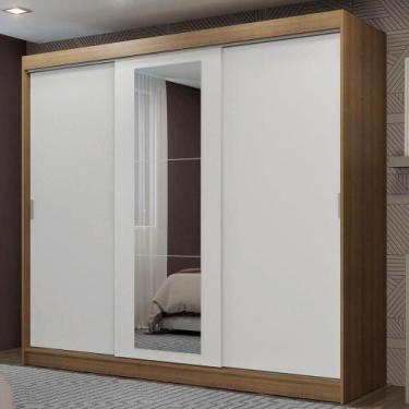 Imagem de Guarda-roupa Casal 3 Portas de Correr com Espelho - MADESA