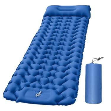 Imagem de Colchão Insuflável para Acampamento, Tapete Leve De Campismo Inflável Com Almofada, Suporte Ergonómico Para Aventuras Em Viagens De Campismo Escalada Mochilismo E Caminhadas