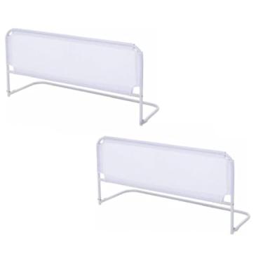 Imagem de Grade de Segurança Universal para Cama Adulto e Infantil - Tela Protetora Anti-quedas Dobrável com Instalação Sem Ferramentas(2 Branca 1,20x54)