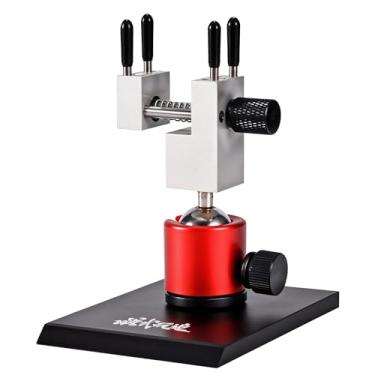 Imagem de KojinTora Mini torno de mesa - pequeno torno de bancada para joalheiros de hobby - Liga de alumínio ajustável 360° Rotativa com faixa de fixação de 0-2,48' para fazer joias, projetos faça você mesmo