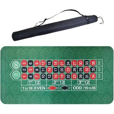 Imagem de Tapete De Cassino De Roleta Profissional De Mesa Para Texas Holdem Blackjack Conveniente Economia De Espaço Roll-up Casino Gambling Tapete De Mesa, Green, 120x60cm