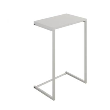 Imagem de Mesa Lateral Apoio de Sofá Charmme 70cm Pé Industrial Sala Moderna Decoração Resistente e Elegante(Branco/branco)