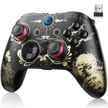 Imagem de DIANVEN Wireless PC Controller, Hall Effect Controller, Enhanced Precision, PC Controllers for Gaming, Compatible with PC/Steam/iPhone/Android/Switch/PS3, Black and Gold