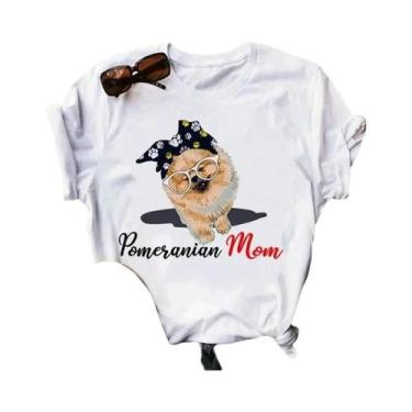 Imagem de Camiseta Feminina Verão - Pomeranian Mom - Manga Curta, BR-G4, Wtq0021