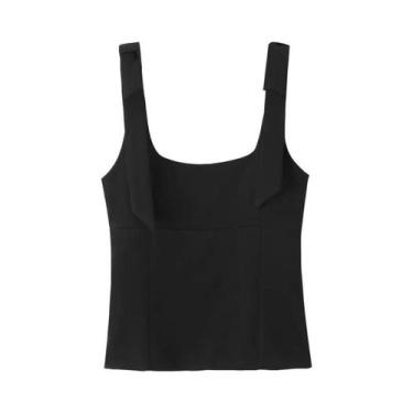 Imagem de Top Cropped Amarelo E Branco Com Ombros De Fora, Estilo Borboleta, Sem