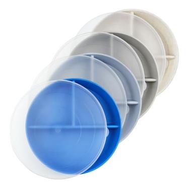 Imagem de greenandlife Pratos divididos de 22,4 cm com tampas, placas de controle de porção para crianças e adultos, placa de compartimento segura para lava-louças, micro-ondas, inquebrável, leve, reutilizável