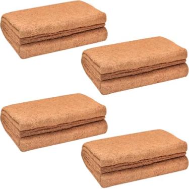 Imagem de Halatool Pacote com 4 tapetes de gelo e neve 82 x 203 x 0,28 polegadas - Tapete de neve largo de fibra de coco natural à prova d'água com 20 grampos de paisagem em forma de U para varanda de escada da