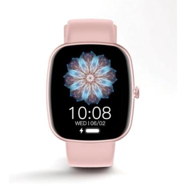 Imagem de Smartwatch Easy Unissex À Prova D'água, 100 Modos Esporte, Monitoramento de Atividades, Notificações, Chamadas, Bateria Longa Duração, Aplicativo de esportes (Rosa)