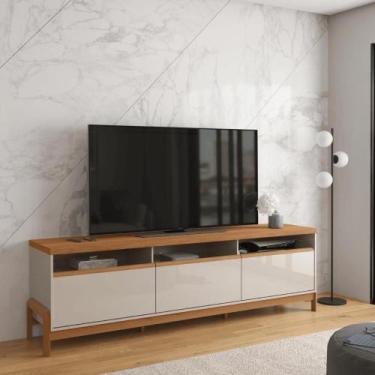 Imagem de Rack sala Gales off white new/jequitiba - CASA H