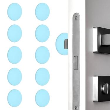 Imagem de PATIKIL 10 peças de protetor de parede para maçanetas de porta, 4 cm, rolhas redondas de silicone, alça autoadesiva, almofada amortecedora, protetor de parede silencioso para geladeira, casa