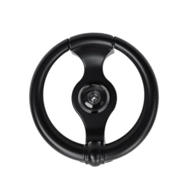 Imagem de LC LICTOP Aldrava redonda para porta frontal com olho mágico, 10 x 9 cm, liga de zinco com acabamento preto fosco clássico, aldrava decorativa resistente