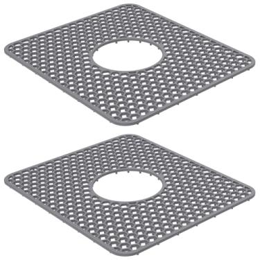 Imagem de 2 peças de tapetes protetores de pia, tapete de pia de cozinha de silicone, protetores de pia para pia de cozinha, tapetes de fundo de pia enroláveis, grade para fundo de cozinha da pia de porcelana