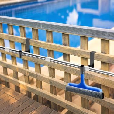 Imagem de 2 ganchos para postes de piscina, ganchos de cerca de piscina para equipamentos, ganchos de equipamentos resistentes para postes para manter a cerca acima do solo, suprimentos de acessórios de natação