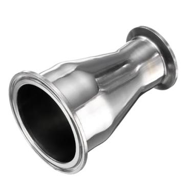 Imagem de PATIKIL Encaixe redutor de encaixe sanitário, tubo de aço inoxidável 304 de 2-1/5.1 cm OD x 1-1/5.1 cm tubo OD 6.3 cm Tri Sanitary Clam 77,5 mm x 3.8 cm Flange de virola Tri Sanitária 50,5 mm, prata