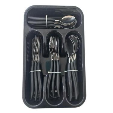 Imagem de Jogo de Talheres 25 Peças Inox Faqueiro Completo para Almoço e Jantar 