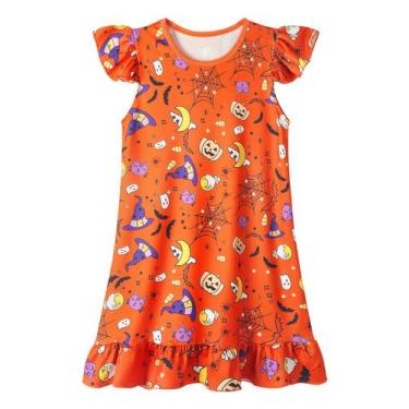 Imagem de Camisola feminina WonderBabe Halloween Flutter Sleeve 3-4T
